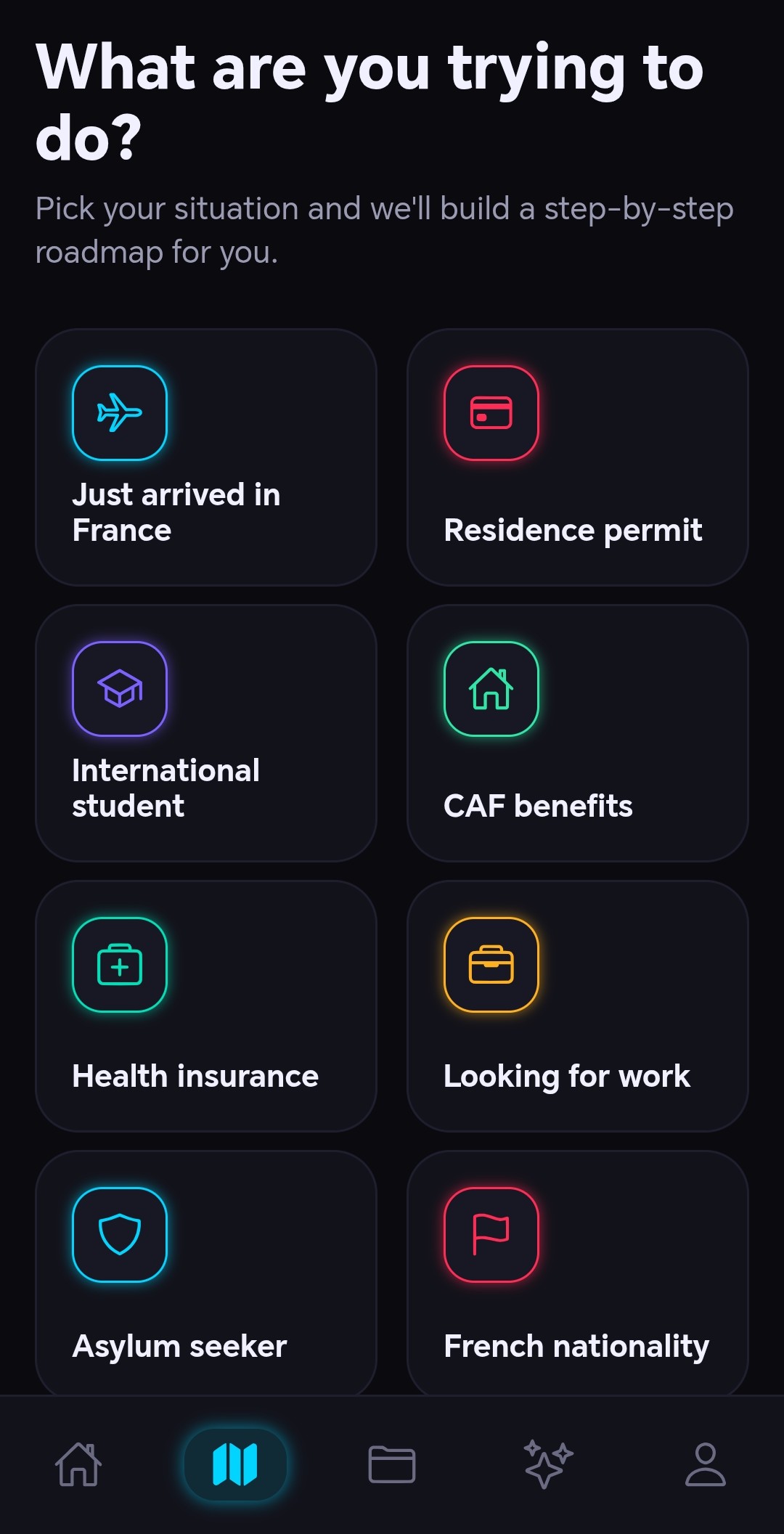 Situation choices screen